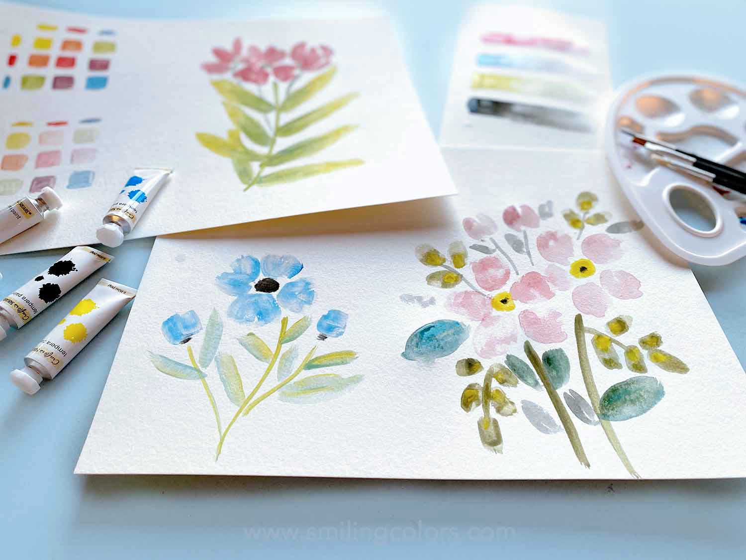 Dollar tree watercolor florals Smiling Colors
