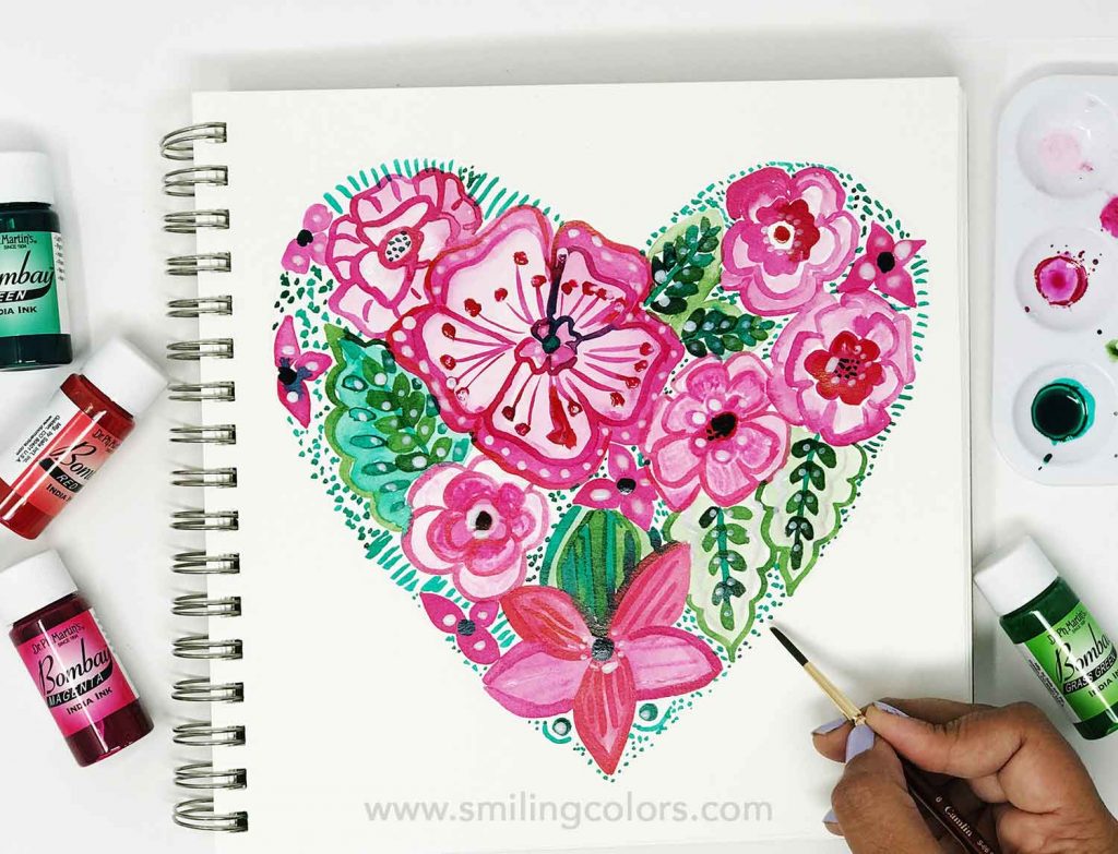 Heart Flower Painting