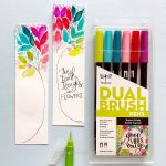 watercolor tree bookmarks