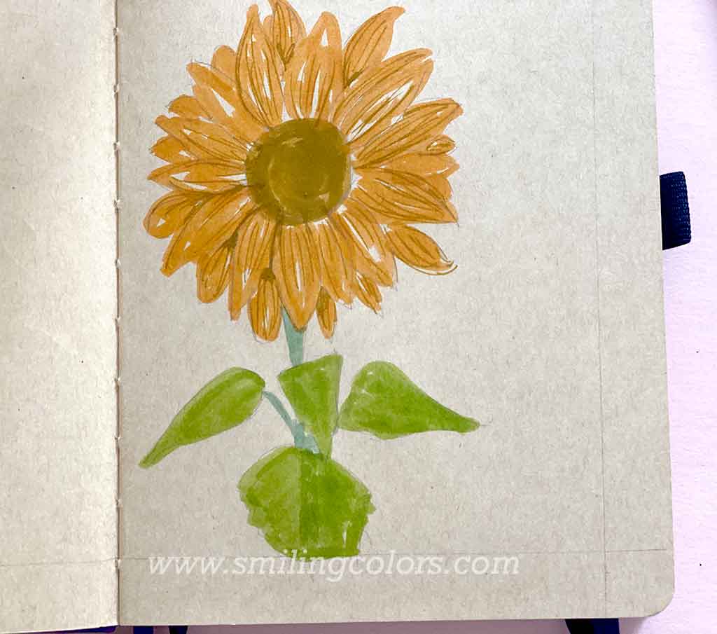 how to draw a sunflower easy step by step 