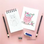 easy owl drawing