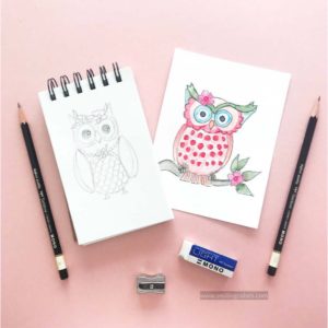easy owl drawing
