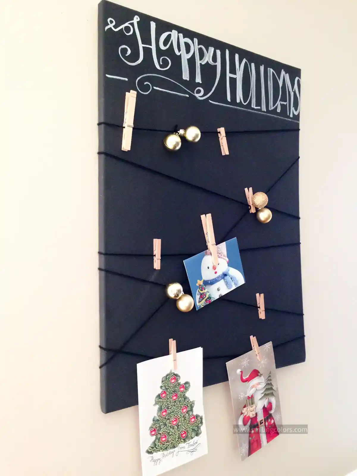 diy holiday card display Smiling Colors