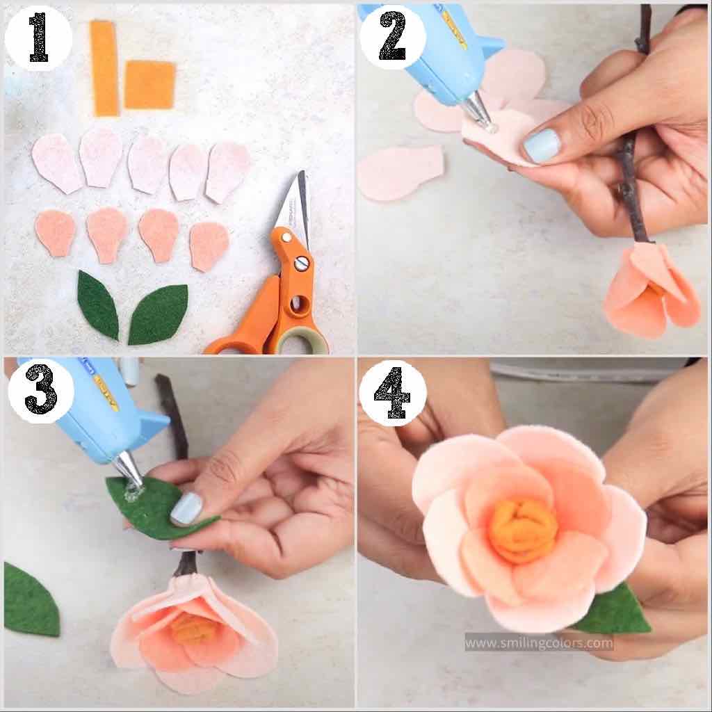 how to make a felt flower
