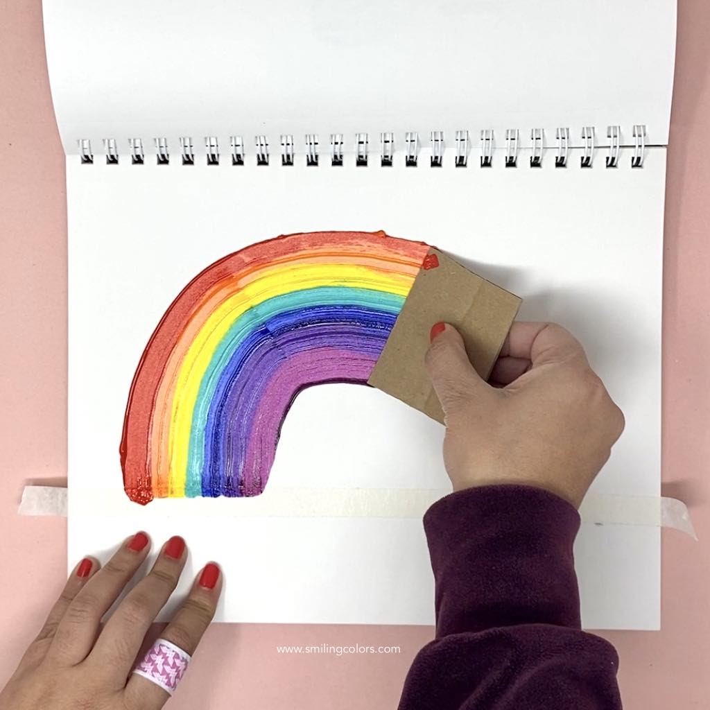 scrape Painting Smiling Colors