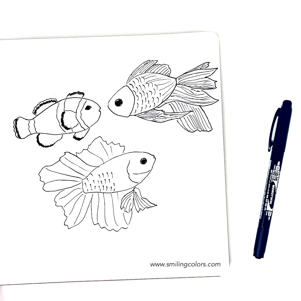 Fish Drawing Tutorials Step by Step