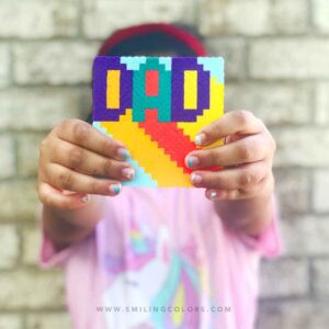 perler bead coaster for dad