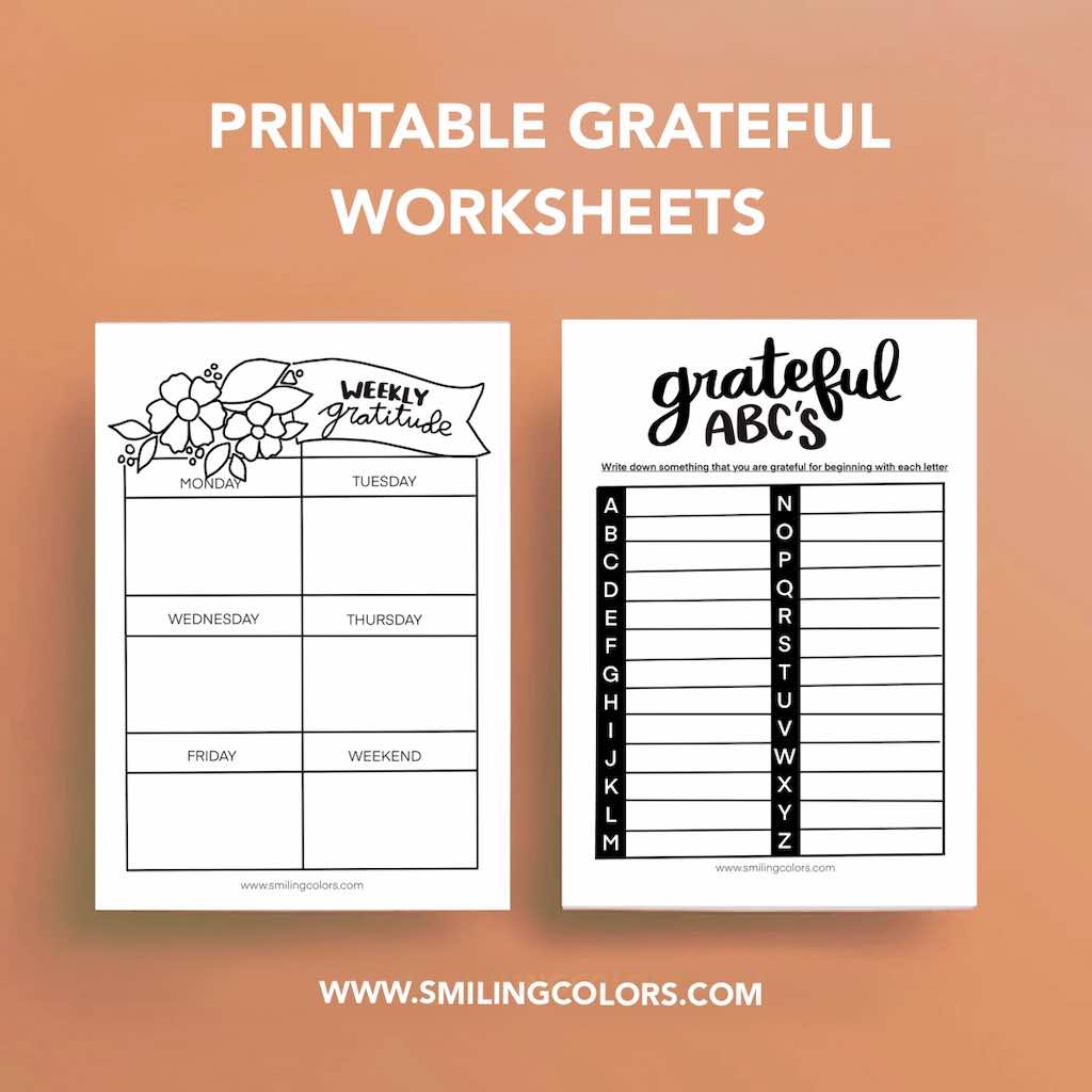Free Printable grateful
worksheets