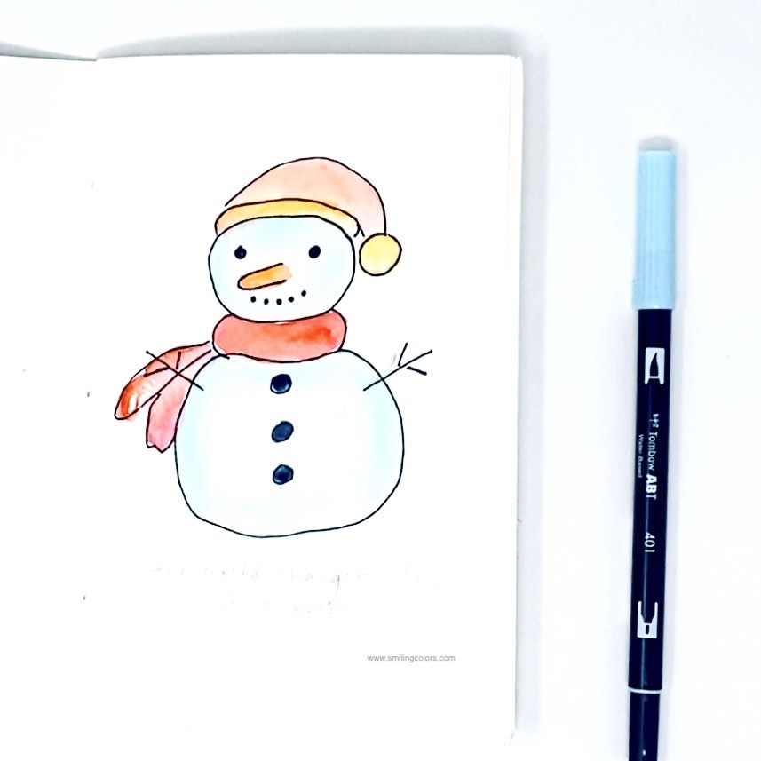how to draw a snowman easy