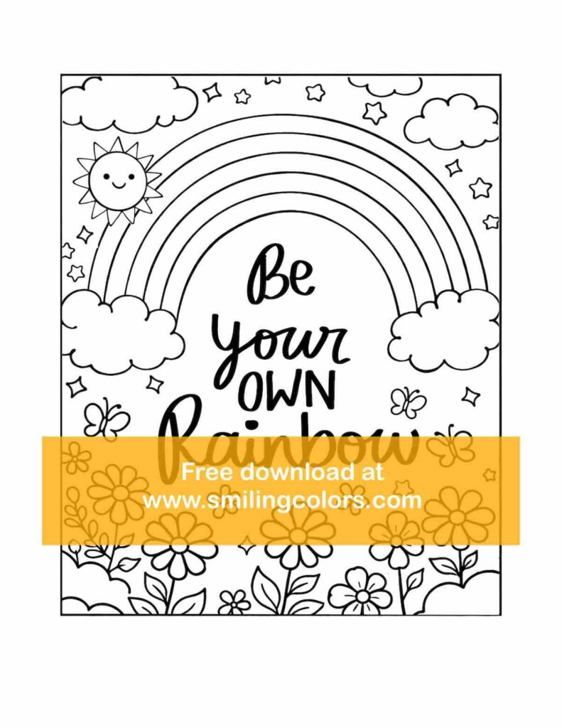 rainbow coloring page 2