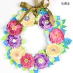 flower wreath with paper