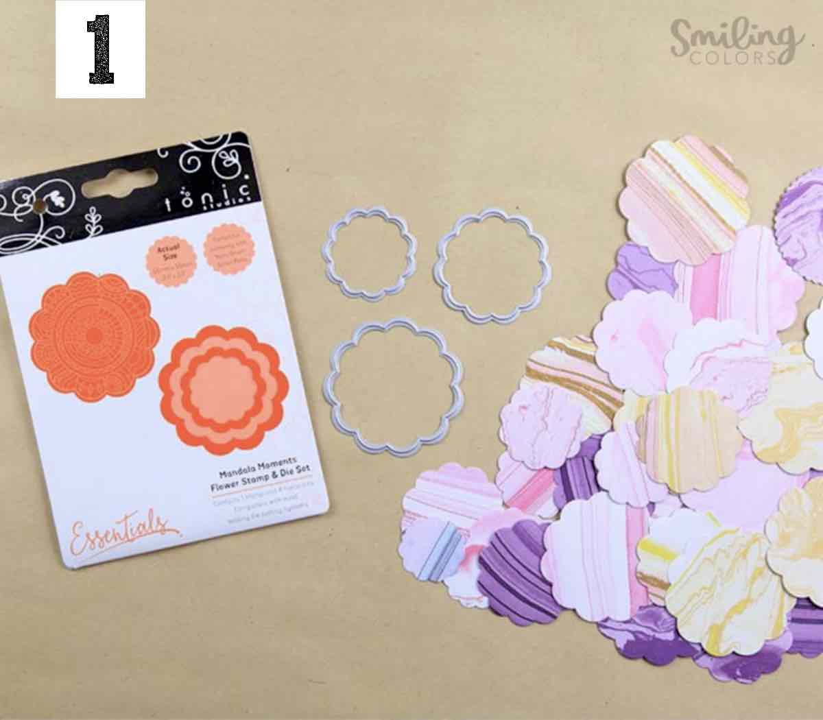 How To Make A Flower Wreath With Paper. step 1