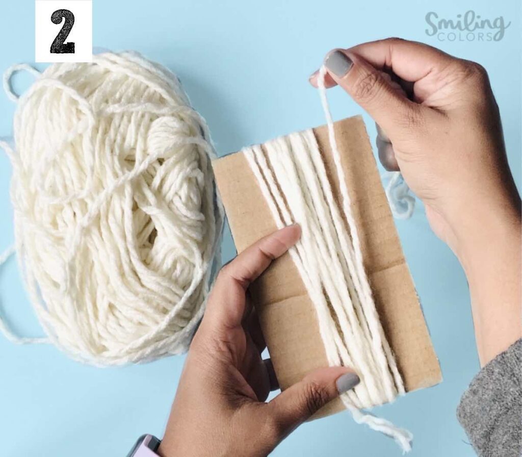 how to make a tassel from yarn step 2