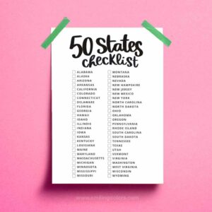 50 states checklist printable