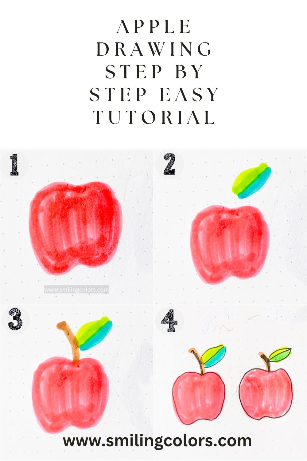 apple drawing easy step by step