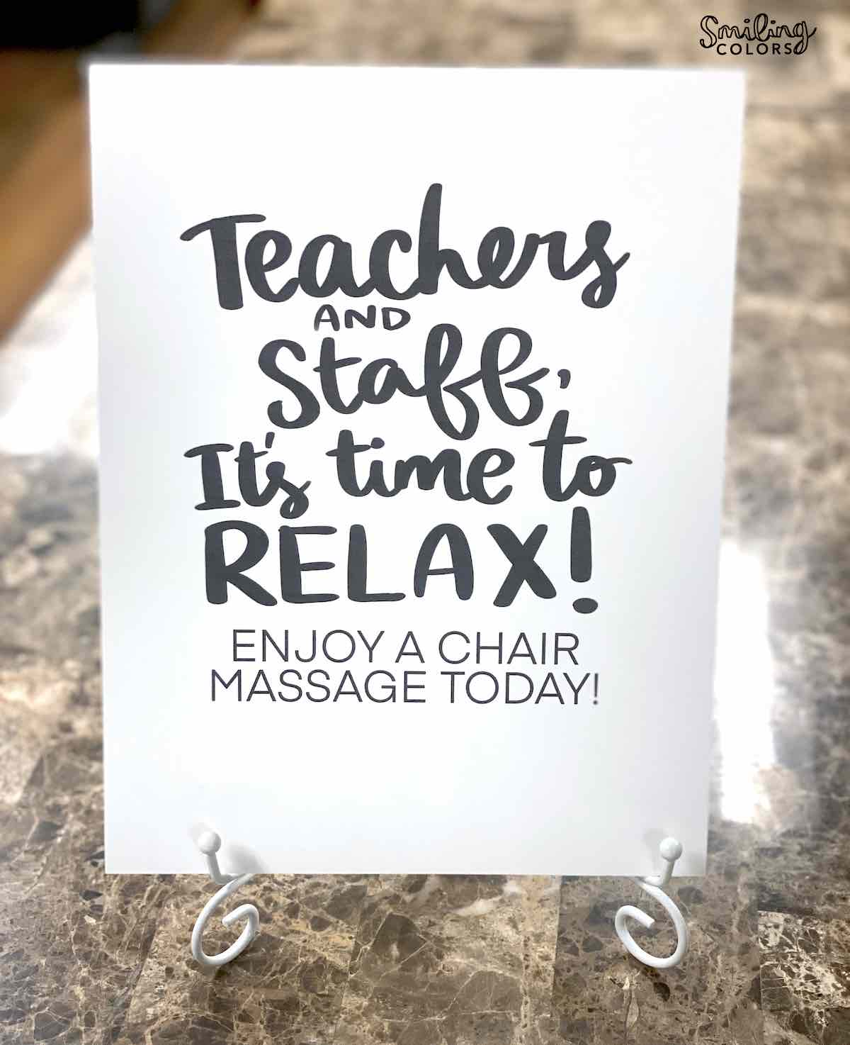 Teachers and staff its time to relax