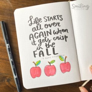 fall apple drawing