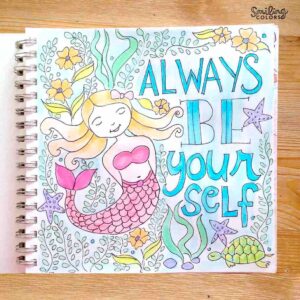 How To Draw A Mermaid Simple smiling colors