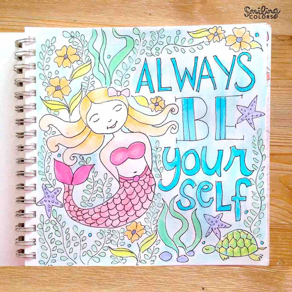 How To Draw A Mermaid Simple smiling colors