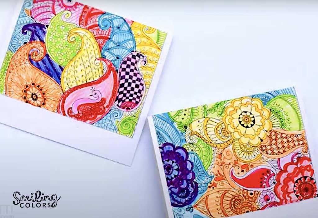Free Printable Paisley Cards colored