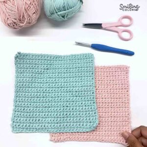 Smiling Colors Simple Single Crochet Dishcloth Pattern