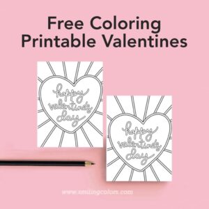 free coloring printable Valentines
