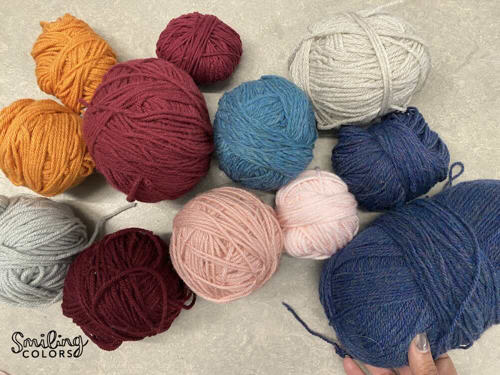 scrap yarn striped blanket