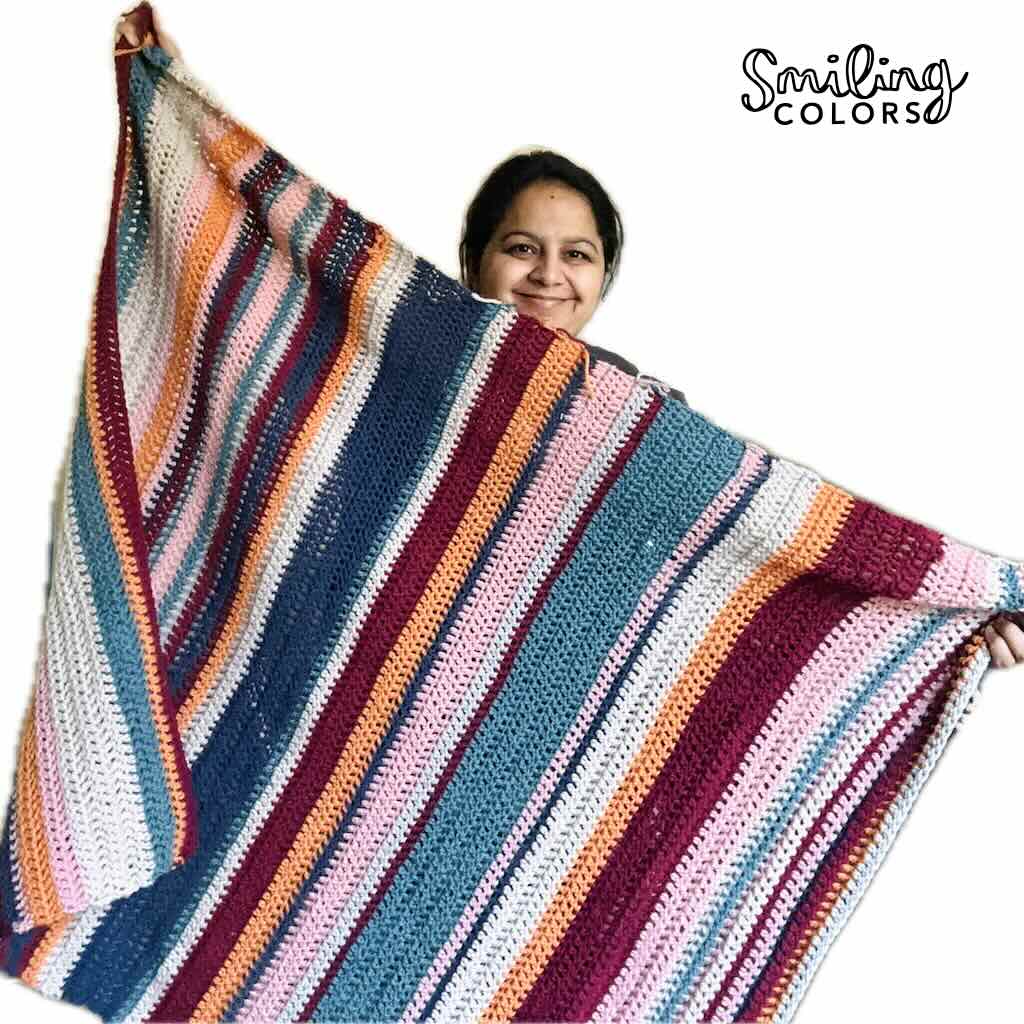 striped crochet blanket