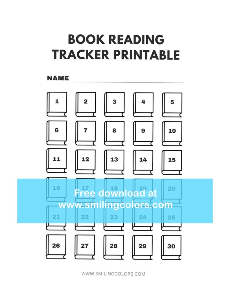 30 books tracker printable