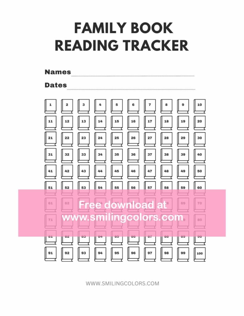 Family book reading tracker