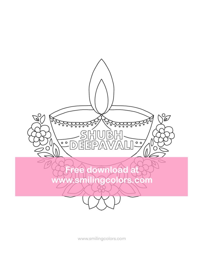 Happy Deepavali coloring page