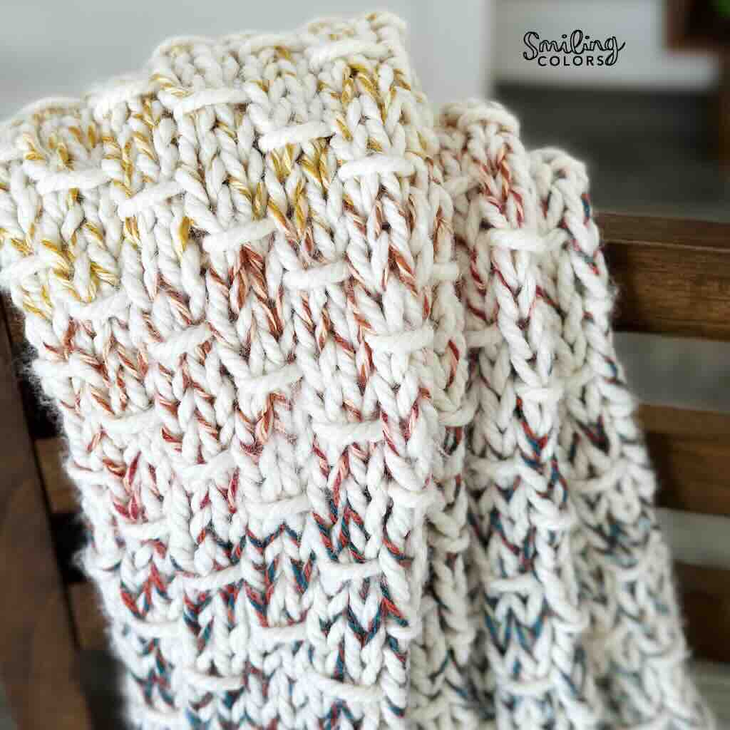 Textured Knit COBBLESTONE Blanket Pattern