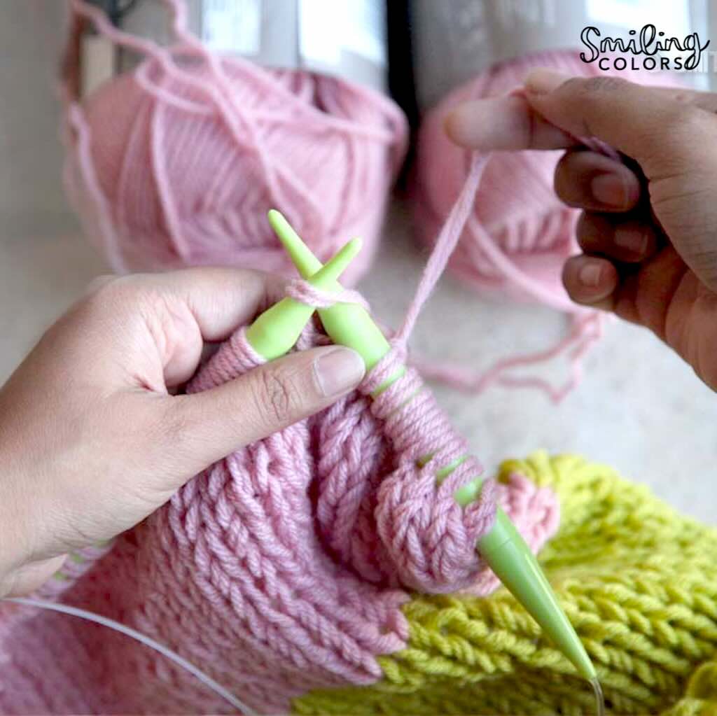 knitting with two strands of yarn
