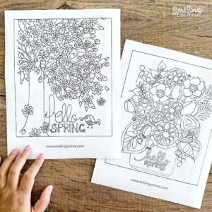 hello spring coloring pages