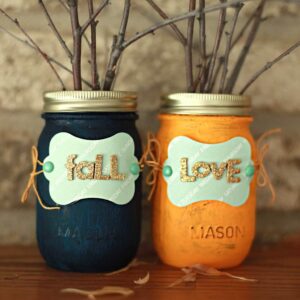 fall painted mason jars