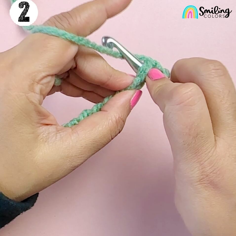 how to double crochet step 2