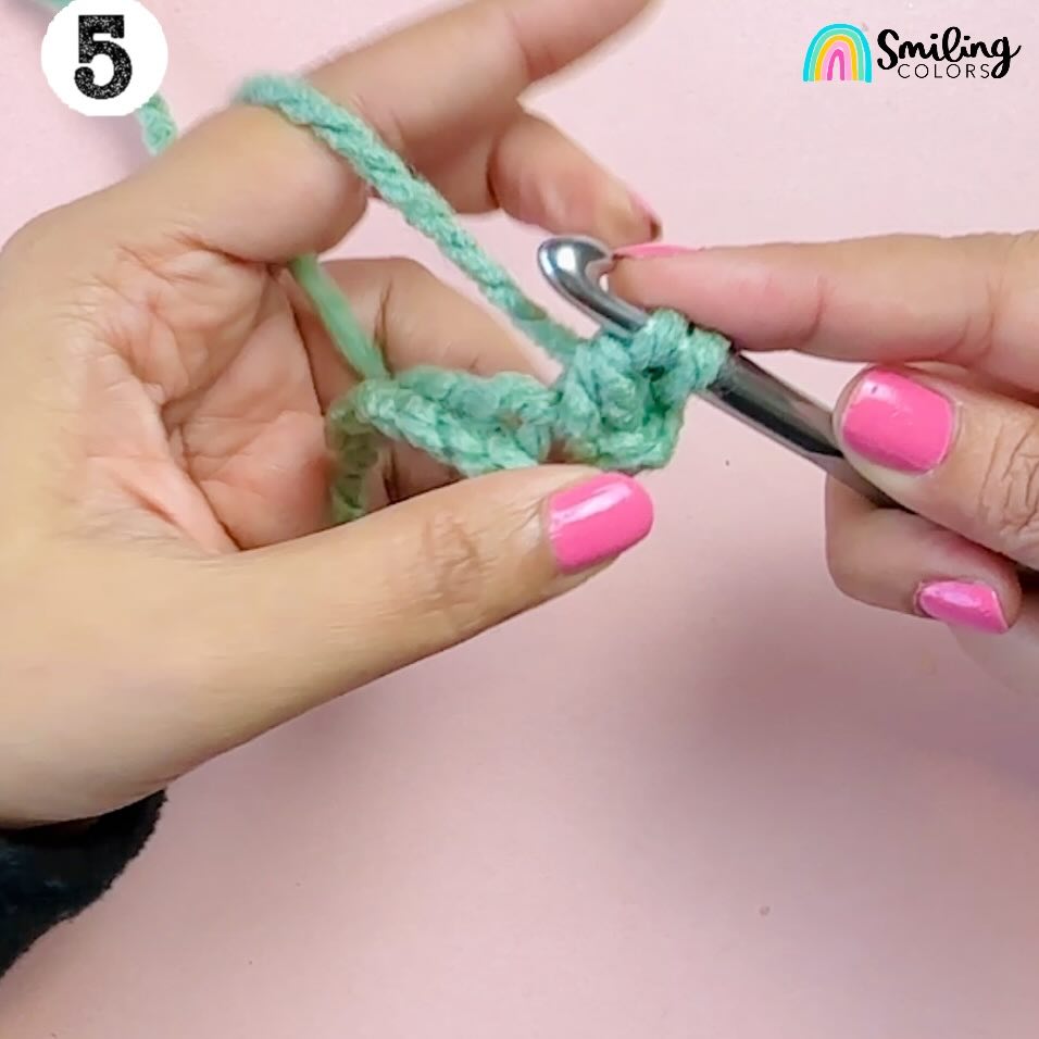 how to double crochet step 5