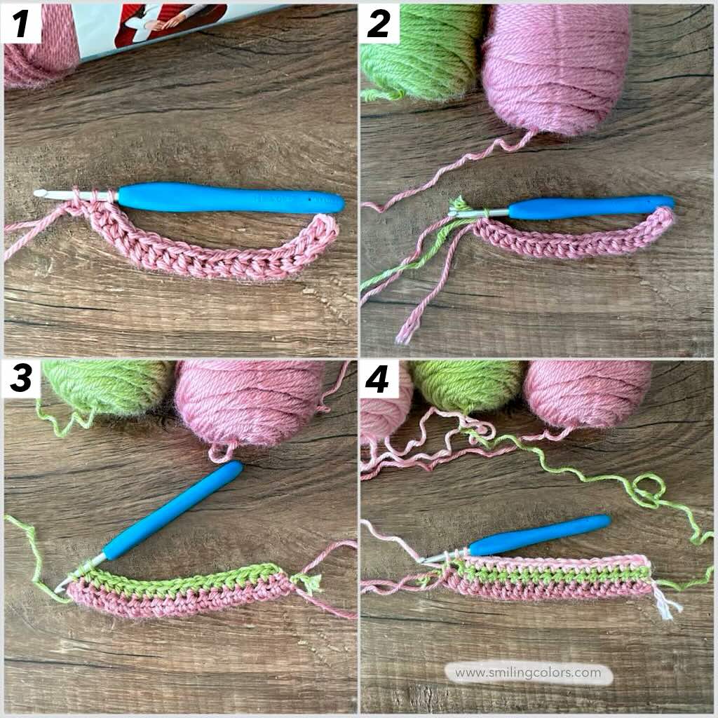 carrying yarn colors for stripe