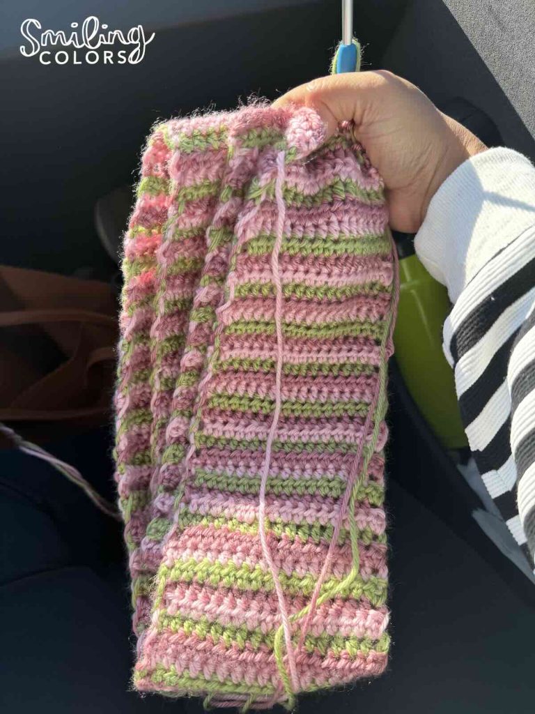 crochet stripe scarf