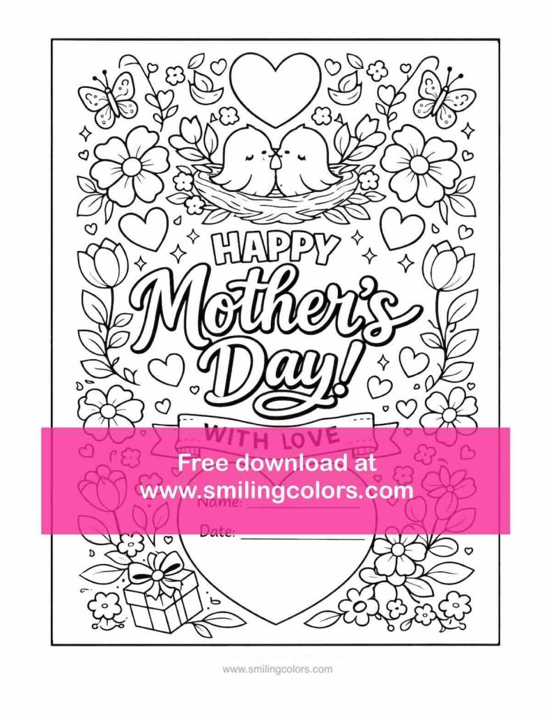 Mothers day coloring page 2