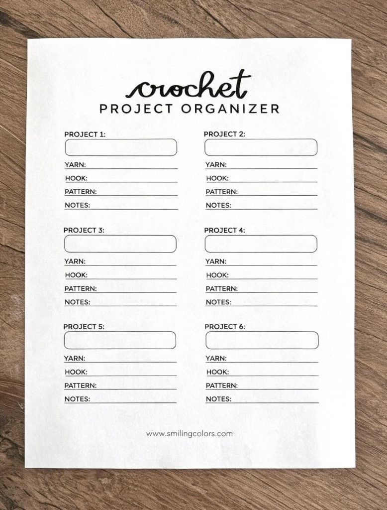 crochet project organizer