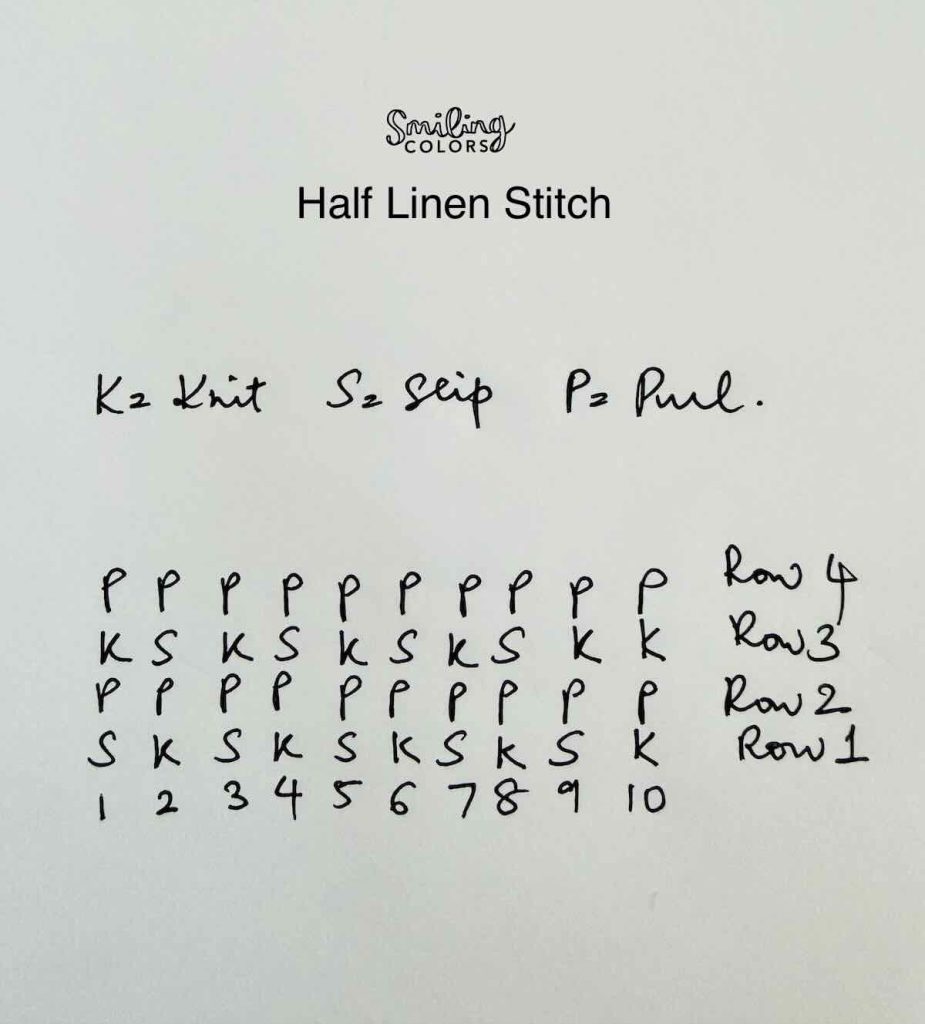 knit chart half linen
