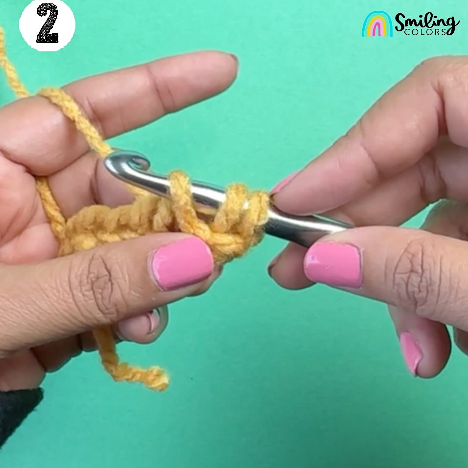 How To Half Double Crochet (hdc) step by step 2