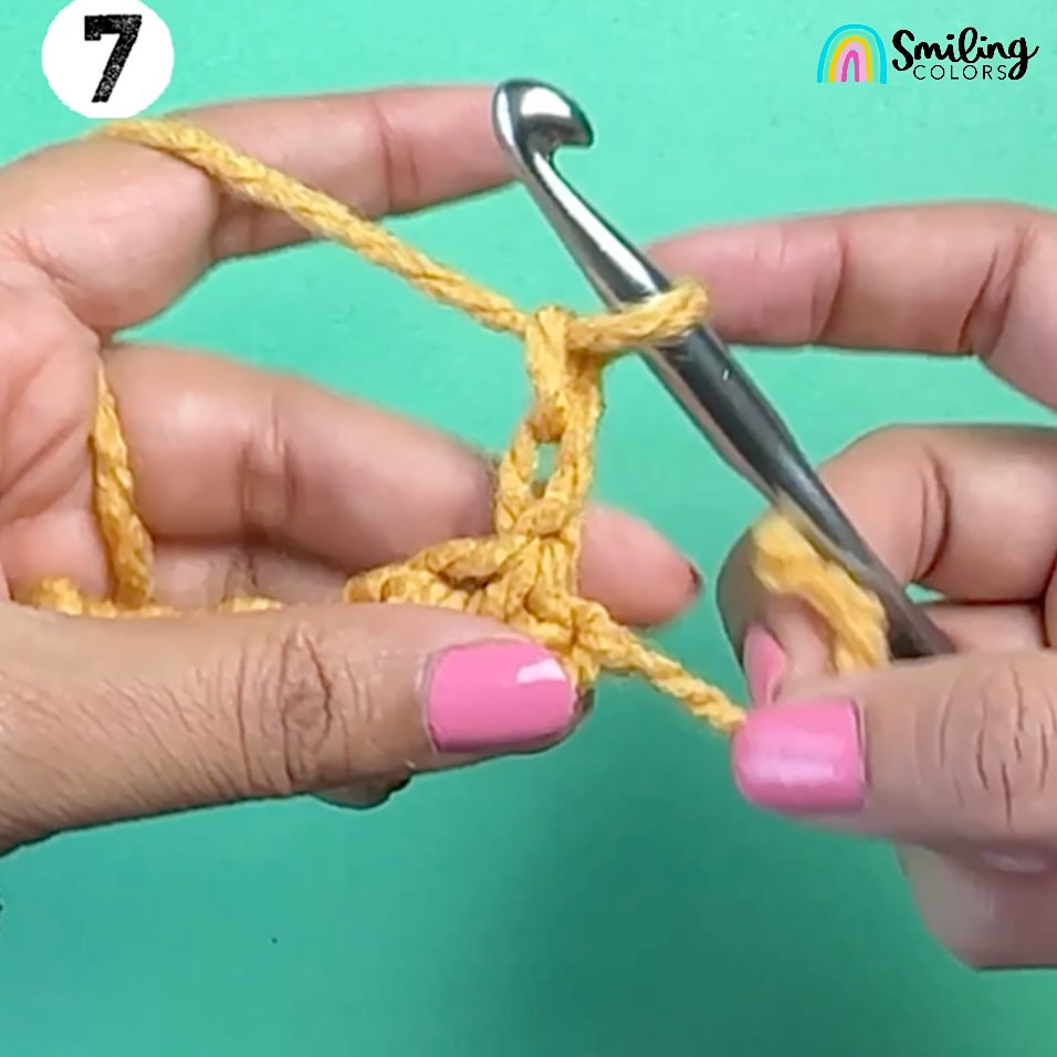 How To Half Double Crochet (hdc) step by step 7