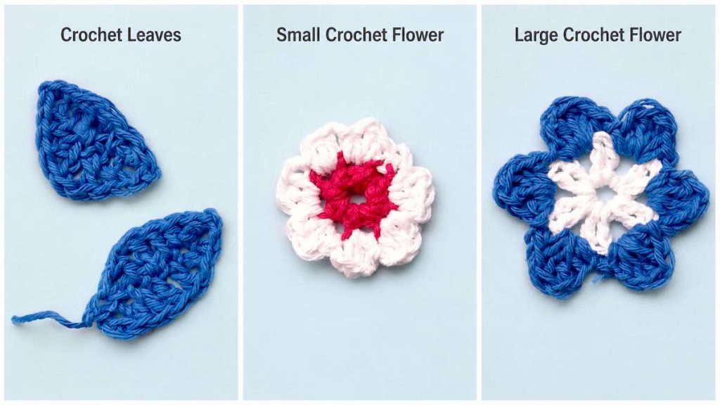free crochet patterns for flowers and leaves smiling colors