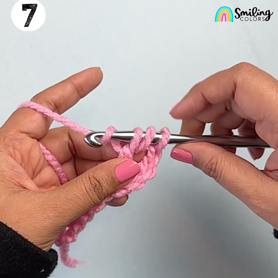 how to treble crochet step by step 7