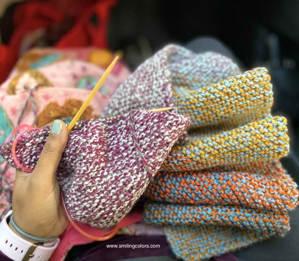 bias garter scarf free