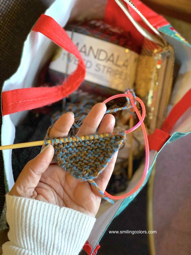 bias garter scarf knit