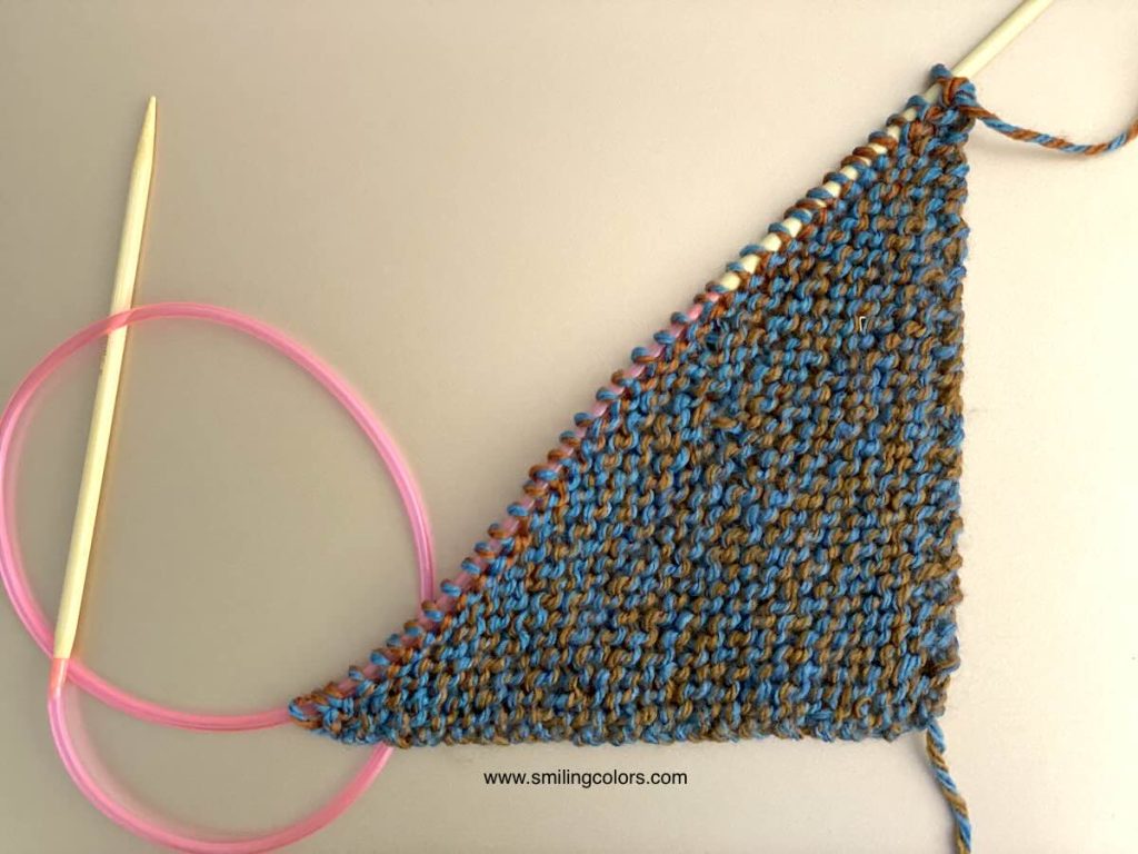 bias garter scarf step by step