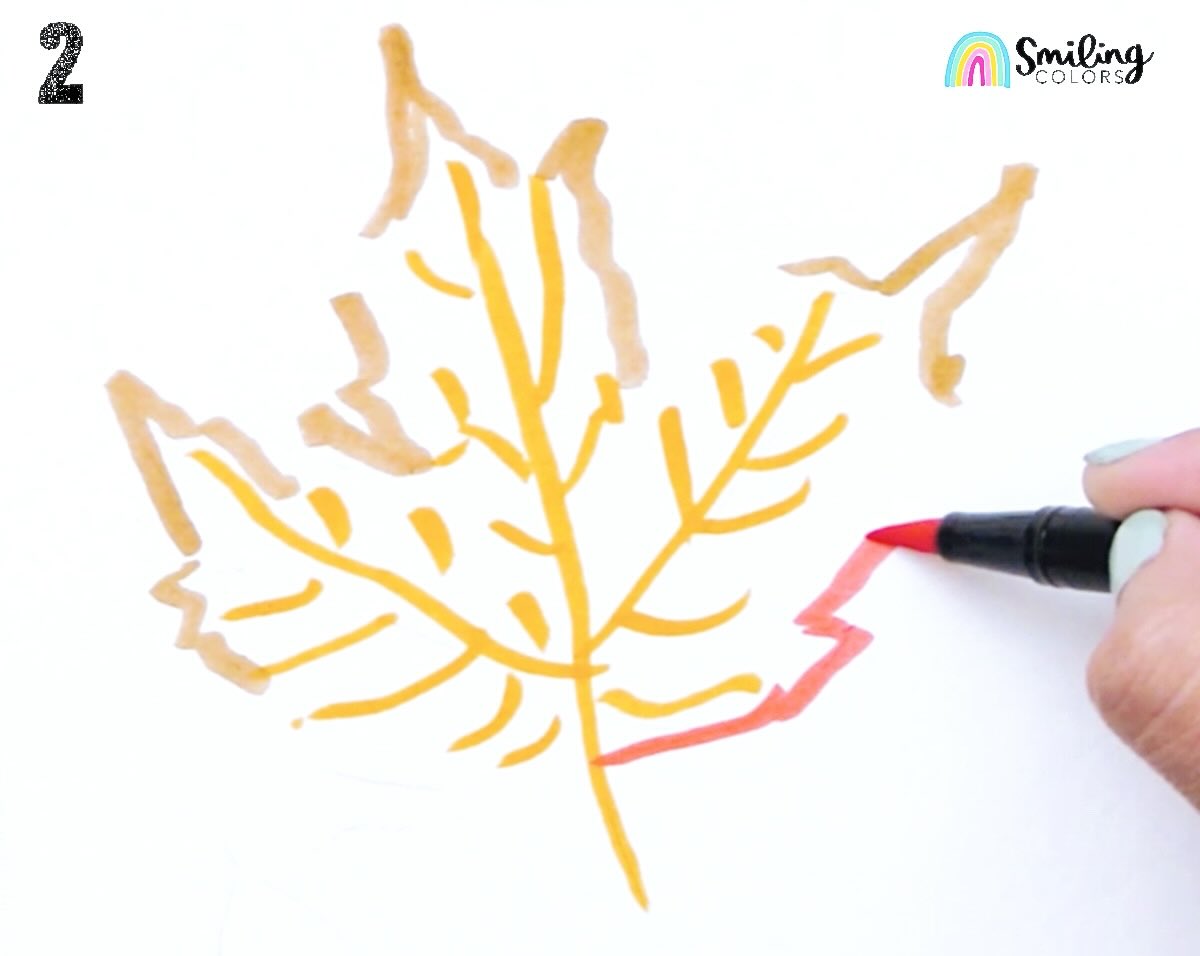 Easy Watercolor Maple Leaf Tutorial 2